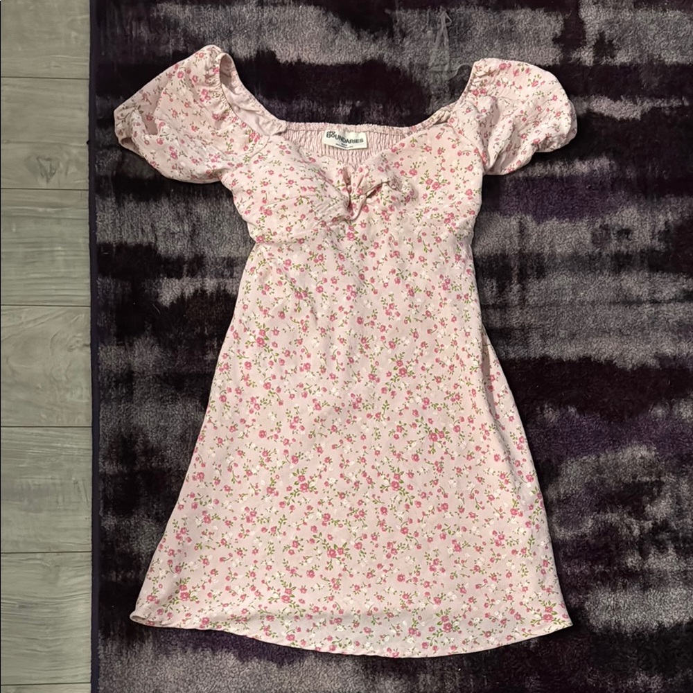 No Boundaries Pink Floral Mini Dress